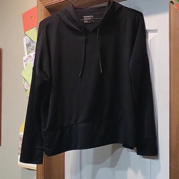 Nwt Mondetta Black Hooded Shirt Size Medium - Picture 1 of 8